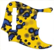 J BASS 5 STRING Graphic Pickguard to fit Fender Bass Guitar Blue Blotch on YL