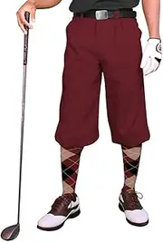 Maroon Microfiber Golf Knickers (Plus Fours) for Men