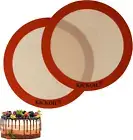 Round Silicone Baking Mats Set of 2,Silicone Mat for 9 Inch Cake Pan Pizza Pan
