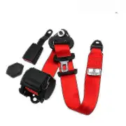 Ce Certification Retractable 3 Point Car Seat Belt Universal Driver Safety Belt Auto Safetybelt Adjuster Shoulder Emergency Lock Red