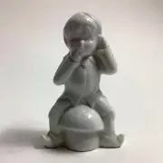 Vintage Coty Elf Pixie Pomander, Ceramic Bisque White, Whimsical Vanity Decor,