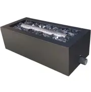 14" Steel 10K BTU Smokeless Propane Gas Fire Pit Rectangle Outdoor Fireplace