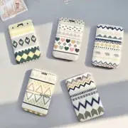 Card Cover Badge Holder Bus Card Protective Sleeve Geometric Patterns Keyring