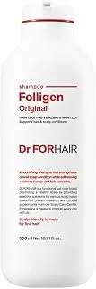 Dr.FORHAIR Scalp Strengthening Folligen Shampoo 500 ml/16.91 fl.oz. | Hair Strengthening Shampoo With Biotin And Ceramide | No.1 Korean Scalp Care | For Thinning Hair | Hypoallergenic