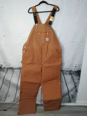 Carhartt Quilt Lined Zip to Thigh Bib Overalls R41 48 x 32 Carstrong Leg panels