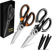 Miluoou Kitchen Scissor, 2-Packs Kitchen Scissor Heavy Duty Meat Shears, Ultra Sharp Stainless Steel Multi-Purpose Scissors for Cutting Meat, Chicken, Vegetable, Fish, Poultry, Vegetable, BBQ, Pizza