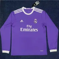 在飛比找蝦皮購物優惠-2016-17 皇家馬德里客場復古高品質足球球衣紫色長袖足球