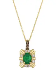 Le Vian 14K 0.72 ct. tw. Diamond & Emerald Center Stone Pendant