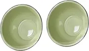 HOMOBABE 2pcs Vintage Enamel Bowls Retro Style Soup and Fruit Basins Antique Kitchen Containers for Home Use and Easy to Clean Deep Design
