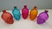 LG 5 inch Glass Skull Apothecary Jar Bottle Decanter Poison Potion Halloween