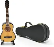 Musiin Miniature Guitar with Stand and Case, Mini 6 Strings Classic Guitar Musical Instruments Miniature Guitar Model Home Decoration (Wood)