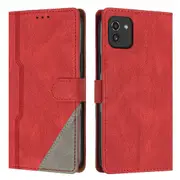 Clasp Case with Flip Wallet Stand Function Cover for Samsung A03 166mm - Red