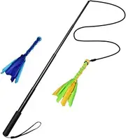 BESPORTBLE 1set Telescopic Dog Teaser Pets Toys Tails Toy Pet Teaser Dog Flirt Pole Dog Interactive Wand Pet Wand Pet Stick Wand Cat Toy Interactive Cat Wand Sports Toys Aluminum Alloy
