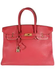 Herms Red Clmence Birkin 35 GHW (Authentic Pre-Loved)