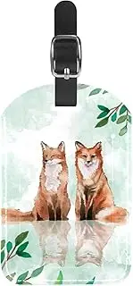 [WOSHJIUK] Luggage Tags,2 Pack Labels Suitcase Tags,Fox Water River,Luggage Tags Privacy Protection Travel Bag Tag