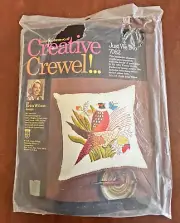 COLUMBIA MINERVA Crewel Pillow Kit ERICA WILSON Pheasant Birds Just We Two 7082