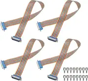 uxcell 4 Pcs IDC Rainbow Wire Flat Ribbon Cable DB25 Male to DB25 Male 19.7 Inch Length 2.54mm Pitch Breadboard Jumper Wires for Electronic Projects