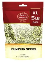 Raw Pumpkin Seeds 5 LB Bag - Shelled, AAA Grade, Unsalted, Dry, Vegan, Bulk Bag