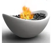 Vizayo Tabletop Fire Pit Bowl, White (Fuel Not Included Do TO Shipping Rules)
