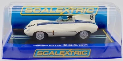 Scalextric #8 Jaguar D-Type Briggs-Cunningham Sebring 1956 1:32 Scale Slot Car