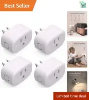 Smart Life 4-Pack WiFi Outlet Plugs - Alexa & Google Assistant Compatible