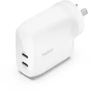 Belkin BoostUp Charge Dual USB-C Wall Charger with PPS 60W (White)