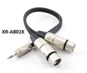 1ft Kirlin TRS 3.5mm Plug to 2-XLR Female OFC Noise-Free Audio Mixer Cable