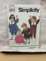 Simplicity Girls Pattern 7530 VTG DRESS JUMPSUIT PANTALOONS Sz 1/2-4 Uncut