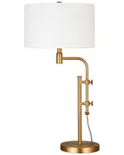 Abraham + Ivy Polly Height-Adjustable Brass Table Lamp