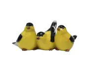 Resin 27cm Sitting Birds Home Decorative Statue Display Figurine Ornament Yellow