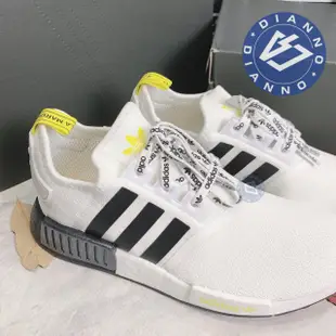 帝安諾-實體店面 愛迪達 ADIDAS NMD R1 白黑 黃標 滿版 串標 鞋帶 復古 FV2549