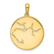 Ss/Gold Plated Sterling Silver Gold-Plated & Cz Sagittarius Zodiac Pendant