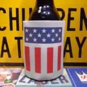 JUNK FOOD BRAND - US FLAG "Novelty - Promotional Koozie x1" NOS - New Old Stock