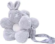 [zinici] Cute Plush Crossbody Purse for Girls (cute bunny, gray), Gray