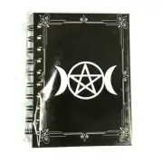 Amazing Wicca Pagan TRIPLE MOON Notebook Book Spiral Hard Cover Print Design
