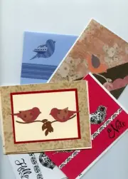 Birds Assorted Handmade Notecards ( 5 Cards) #399
