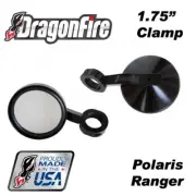 Dragonfire Super Sport Side View Mirror Black 1.75" Clamp, Pair - Polaris Ranger