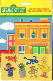 Sesame Street sticker activity board Elmo Grover Big Bird Oscar 1998 4x7