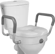 RMS TSR-500 Raised Toilet Seat 5” Elevated Riser with Adjustable Padded Arms