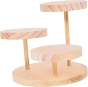TINEASUR Wooden Jewelry Tree Stand Jewellery Risers Display for Bracelets Rings Necklaces