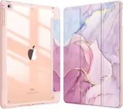 MCC iPad Air 11" 2024 Case Cover Clear Back Pencil Holder Apple Marble 6 [Pink]