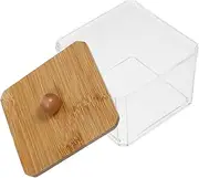 LAPYAPPE Cotton Pad Holder Dispenser Elegant Vanity Organizer for Cotton and Swabs Lid Compact Storage Box for Home Moisture Design Space-saving