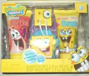 Kids SpongeBob SquarePants 4 Pc Melon Scented Body Wash Shampoo Scrub Hook VHTF