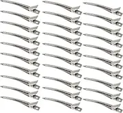 Jotia 30Pcs 9cm Duckbill Mouth Clips Alligator Clips, Duck Bill Hair Clips Metal Alligator Curl Clips with Holes, Duck Bill Clips Hairdressing Salon Hair Grip