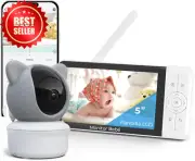 5" Baby Monitor 2K Camera WiFi App & Screen Control Night Vision 2Way Audio Zoom