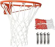 Basketball Rim - Wall Mounted Basketball Hoop Ring | Heavy Duty Metal Thickened Ball Rims | Net Included Inflator Needle Wall Door Mounted Basketballs Goal Hoop for Standard Size Basketballs