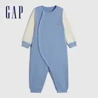 在飛比找蝦皮商城優惠-Gap 嬰兒裝 小熊刺繡長袖包屁衣/連身衣-藍色(78877