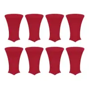 8 Pcs 24"x43" Highboy Spandex Cocktail Table Covers, Burgundy