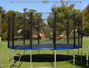 *VIC PICKUP* 16 FT Trampoline Set + Safety Net + Ladder 6 legs 12 poles