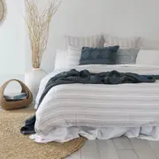 Bambury Decorative Ultra Soft Tanami Throw 130x200cm Bluestone Cotton Knitted
